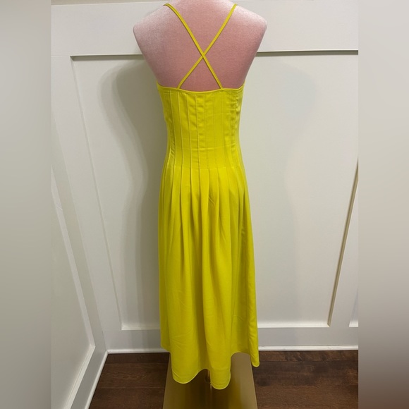 Banana Republic Like Green Yellow Maxi Spaghetti Strap Midi Dress Size 2 - Picture 4 of 8